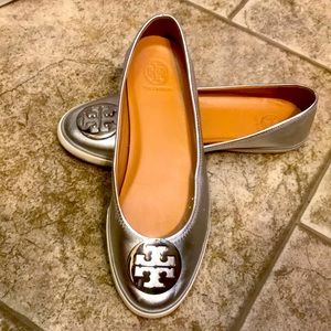 Tory Burch silver shoes